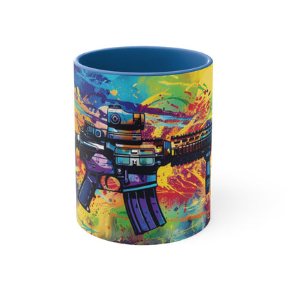 AR15 Tactical Grafitti Vibrant Paint Mug Multiple Colors Available