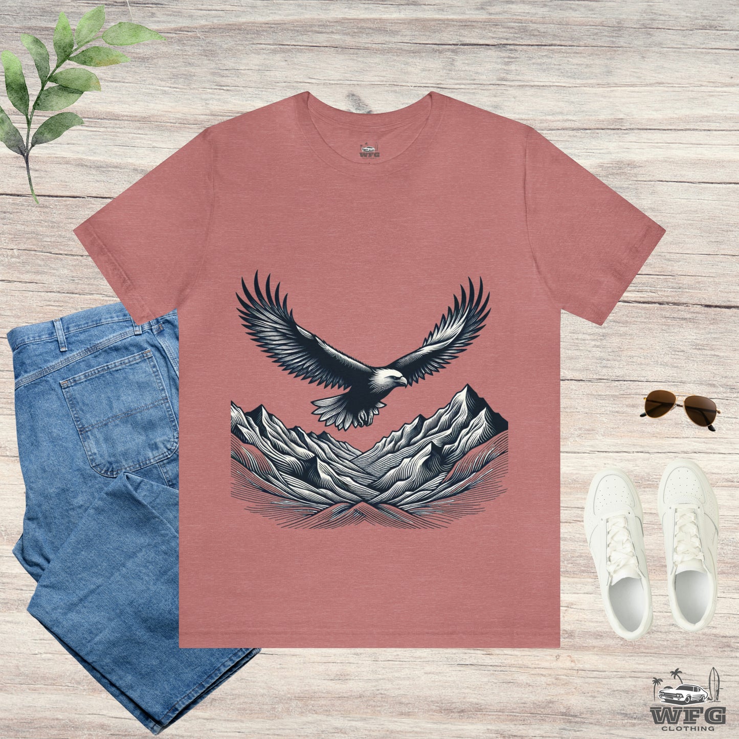 Eagles Majesty Above Mountains T-Shirt Available in Multiple Colors