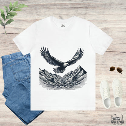 Eagles Majesty Above Mountains T-Shirt Available in Multiple Colors