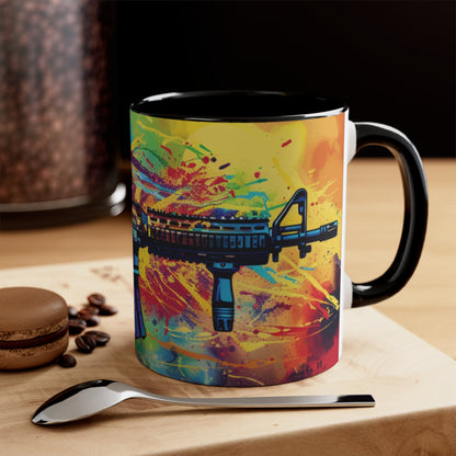 AR15 Tactical Grafitti Vibrant Paint Mug Multiple Colors Available