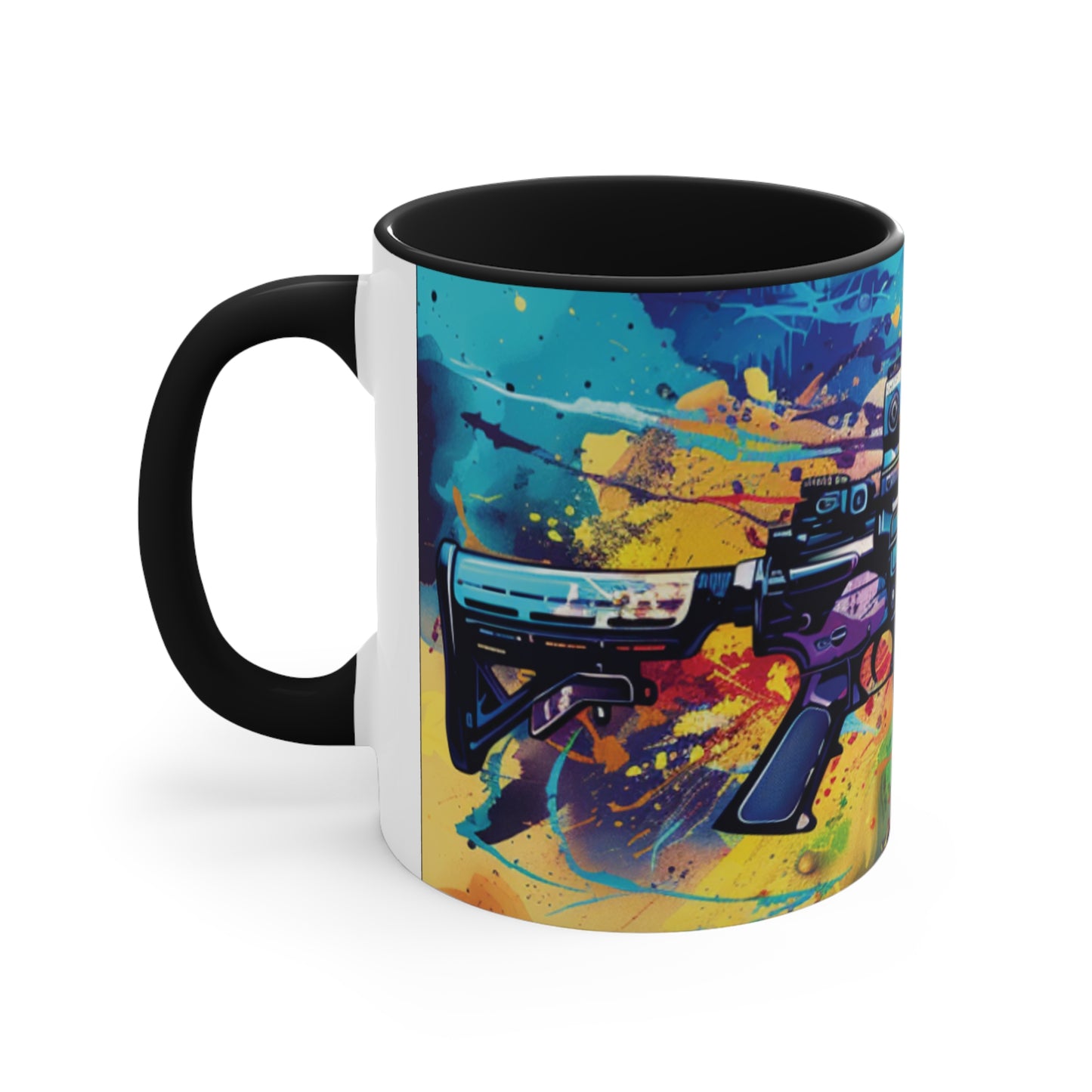 AR15 Tactical Grafitti Vibrant Paint Mug Multiple Colors Available