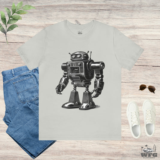 Galactic Guardian: Classic Robot Charm Everyday Tee