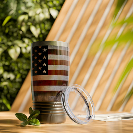 Distressed Old Glory American Flag Ringneck Tumbler, 20oz USA America