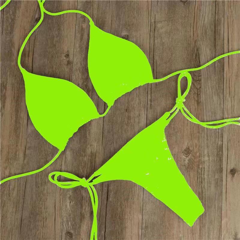 Classic Halter Neck Tie Bikini Ladies Split Tie Swimsuit